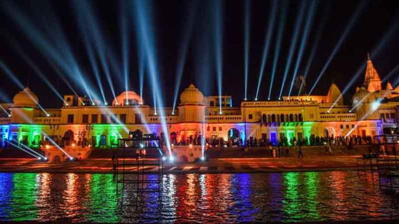 The people of Rama Laxman and Sita returned from exile received a grand welcome