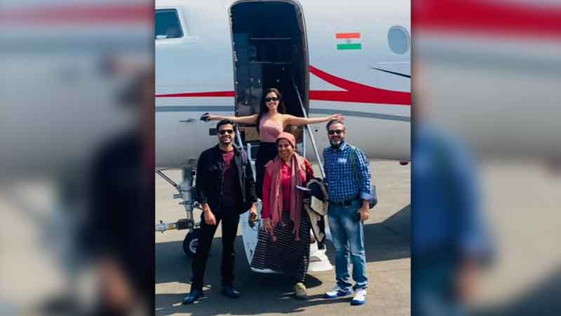 Actress Nusrat Bharucha arrives in Bhopal to shoot for the film 'Chori'