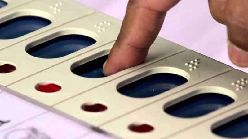 Polling materials were distributed to 380 polling parties through 39 windows from Nehru Stadium today for the Sanber Assembly by-election.