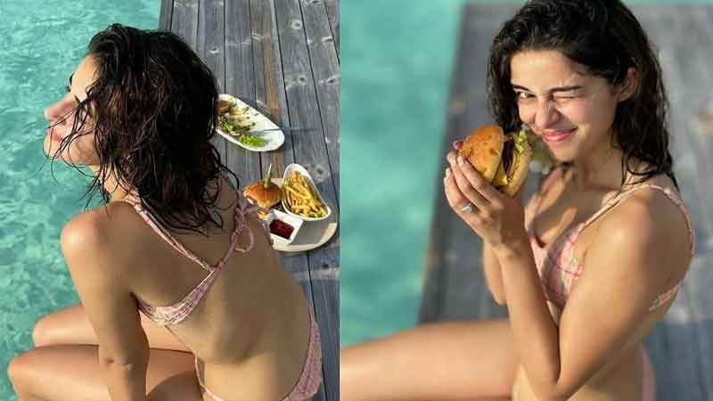 Ananya Pandey shares photos in Pink Bikini celebrating New Year with Ishaan Khattar in Maldives