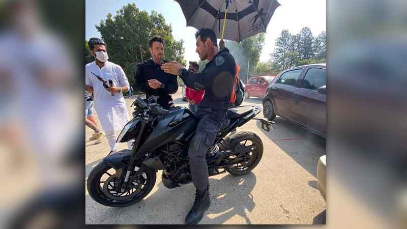 John Abraham shared a video while riding a bike