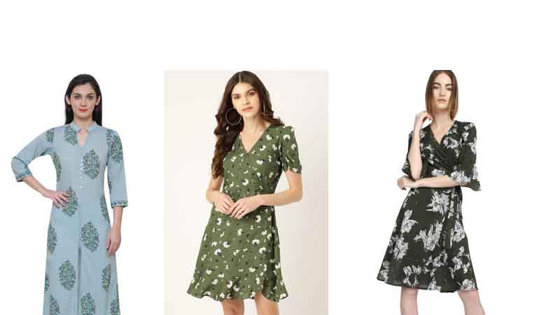 Fusion and marble prints are increasing trend with olive garden dress