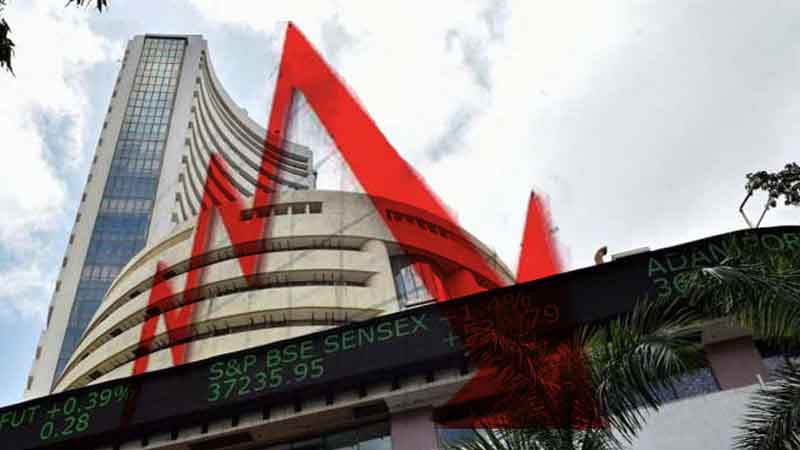 Stock markets break for four days, Sensex drops 984 points