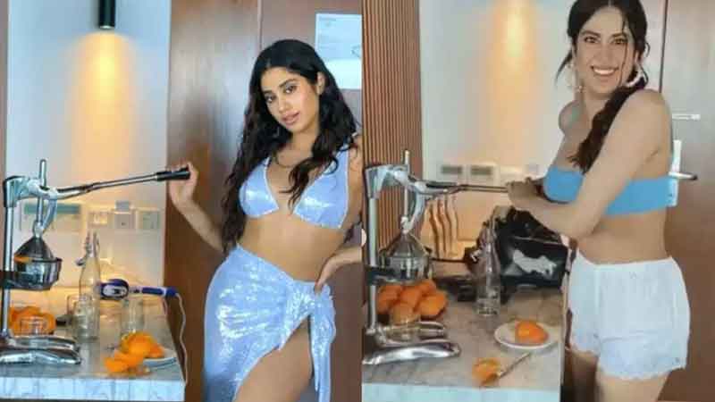 Jhanvi Kapoor took out orange juice wearing a bikini, the video went viral