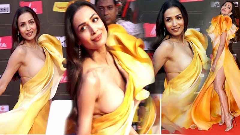 Malaika Arora became a victim of Oops moment in high slit gown, seen a big mistake in VIDEO