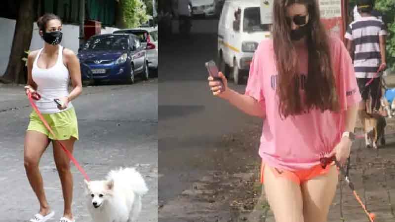 When Giorgia Andriani came out to walk the dog wearing Malaika's style! Photo Viral